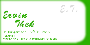 ervin thek business card